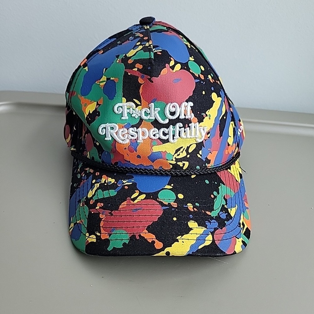 Field‎ Grade F Off Respectfully Colorful Splatter Trucker Adjustable Hat Cap
